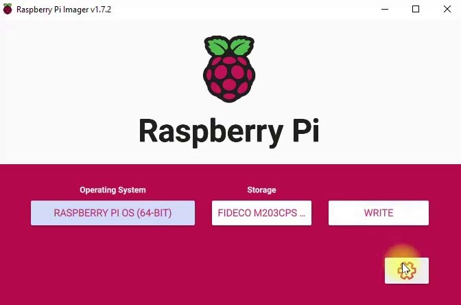 Raspberry Pi imager Advanced Menu