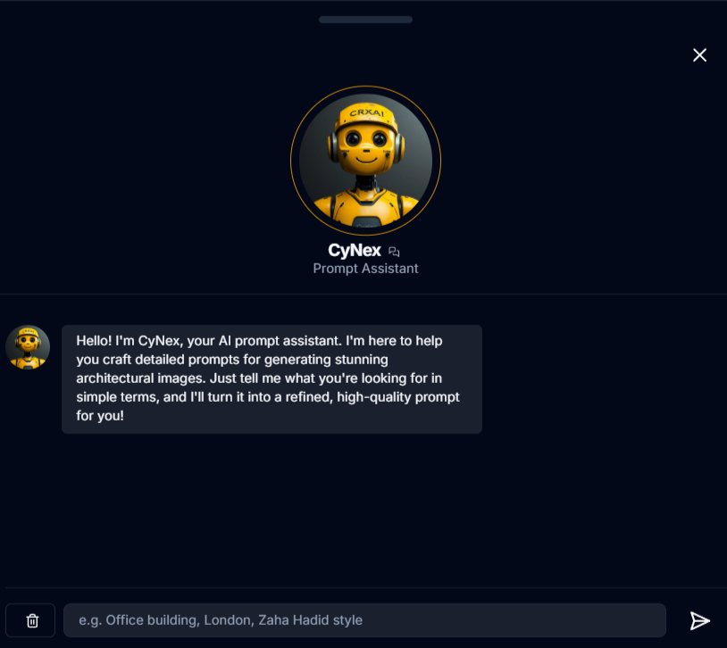 CyNex AI image generator prompt assistant